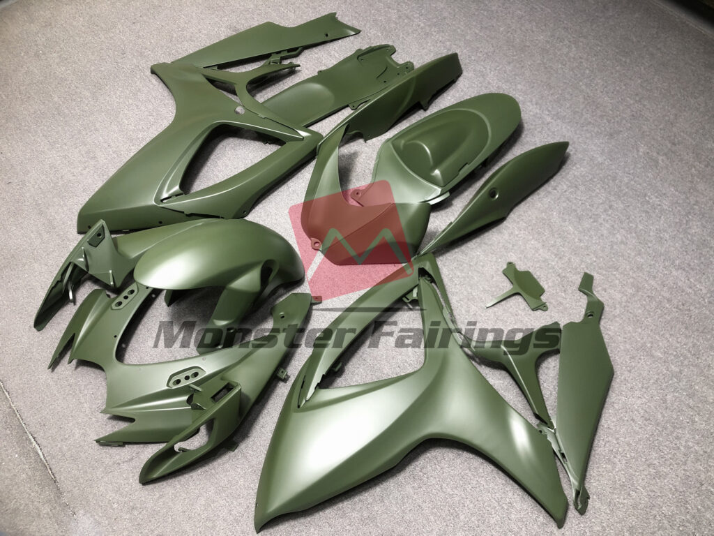 Suzuki GSXR custom ABS fairings 2006 - 2007 in Army Green - durable replacement kit, Monster Fairings