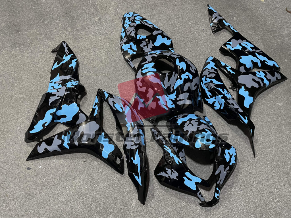 Gloss Gray & Light Blue Camo ABS fairings for Honda CBR600RR 2007 - 2008 - premium OEM fit kit by Monster Fairings
