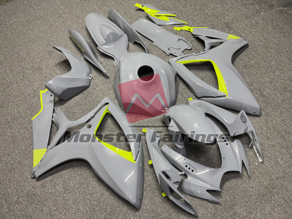 Suzuki GSXR custom ABS fairings 2006 - 2007 in Nardo High Viz Yellow - durable replacement kit, Monster Fairings