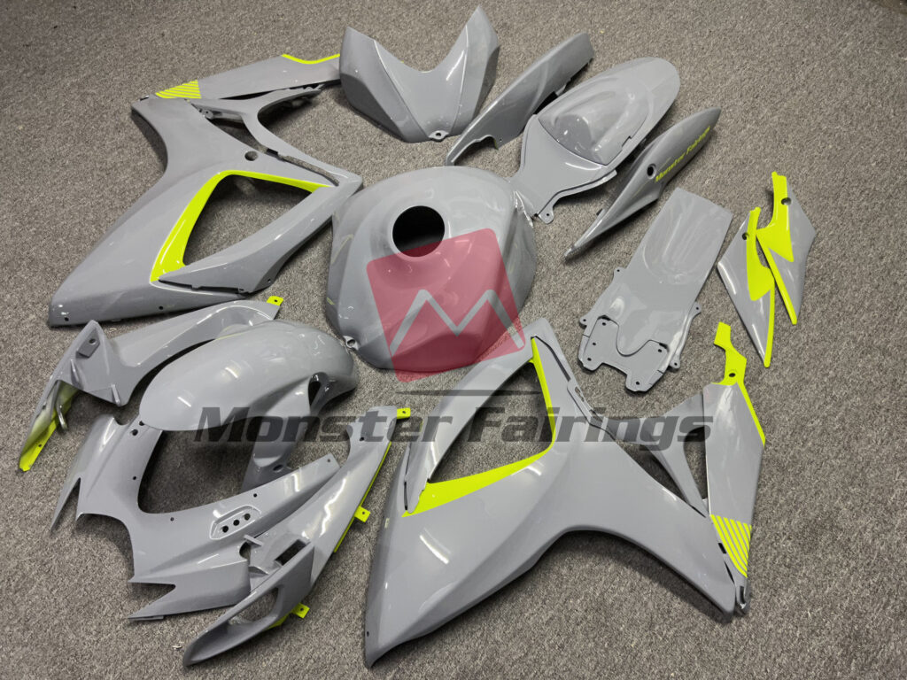 Nardo High Viz Yellow ABS fairings for Suzuki GSXR 600 - 750 2006 - 2007 - premium OEM fit kit by Monster Fairings