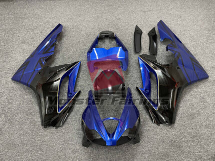 Triumph Daytona 675 2006 - 2008 Blue Flag Black ABS fairings - custom motorcycle bodywork kit by Monster Fairings