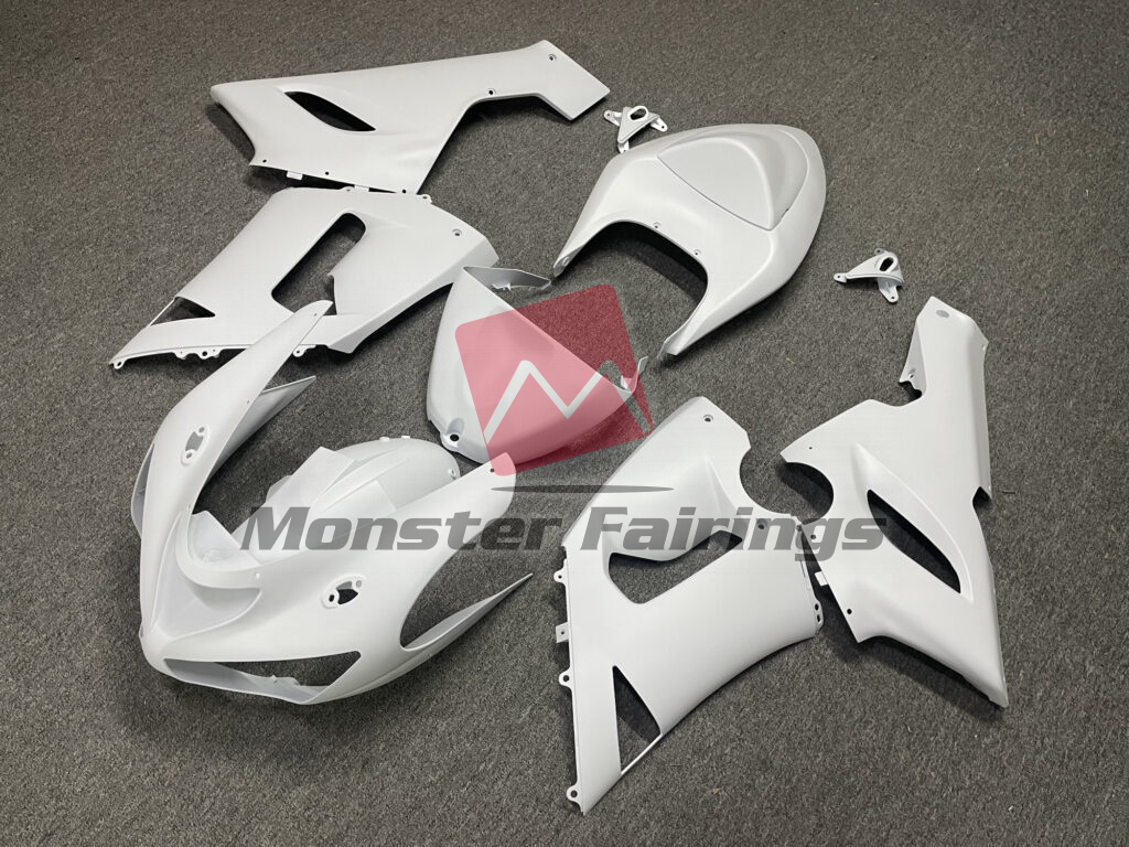 Matte White ABS fairings for Kawasaki ZX6R 2005 - 2006 - premium OEM fit kit by Monster Fairings