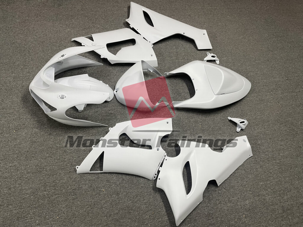 Kawasaki ZX6R custom ABS fairings 2005 - 2006 in Matte White - durable replacement kit, Monster Fairings