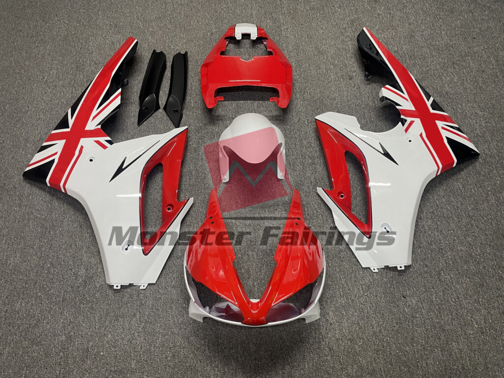 Triumph Daytona 675 2009 - 2012 Red and White ABS fairings - custom motorcycle bodywork kit by Monster Fairings