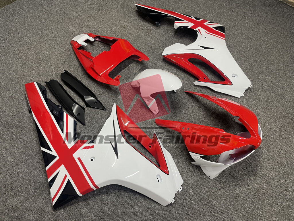 Red and White ABS fairings for Triumph Daytona 675 2009 - 2012 - premium OEM fit kit by Monster Fairings