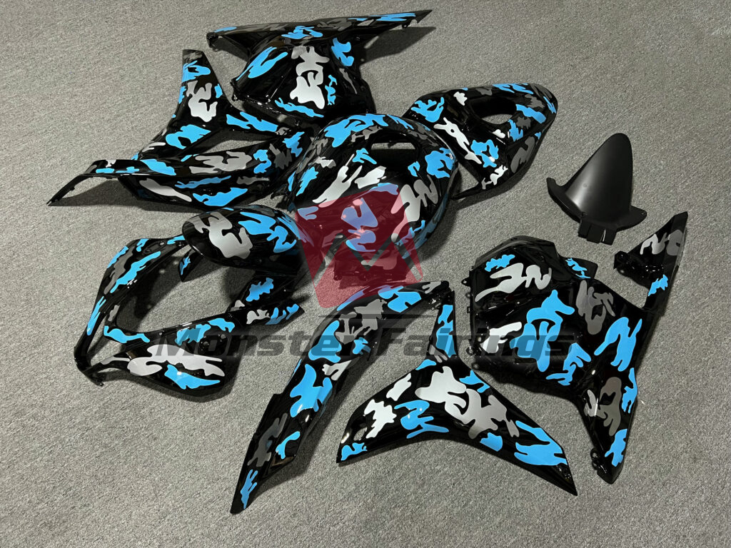 Gloss Black with Silver & Blue Cammo ABS fairings for Honda CBR600RR 2009 - 2012 - premium OEM fit kit by Monster Fairings