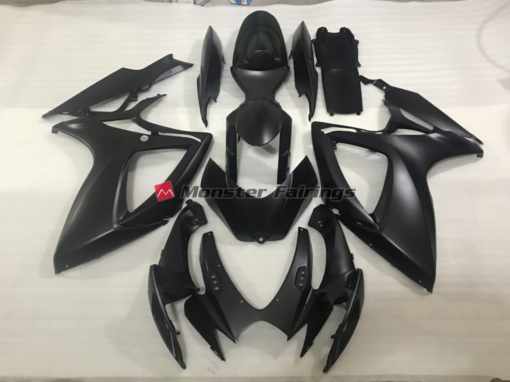 Suzuki GSXR 600 - 750 2006 - 2007 Matte Black ABS fairings - custom motorcycle bodywork kit by Monster Fairings