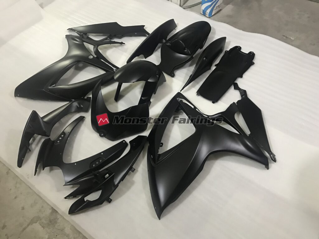 Suzuki GSXR custom ABS fairings 2006 - 2007 in Matte Black - durable replacement kit, Monster Fairings