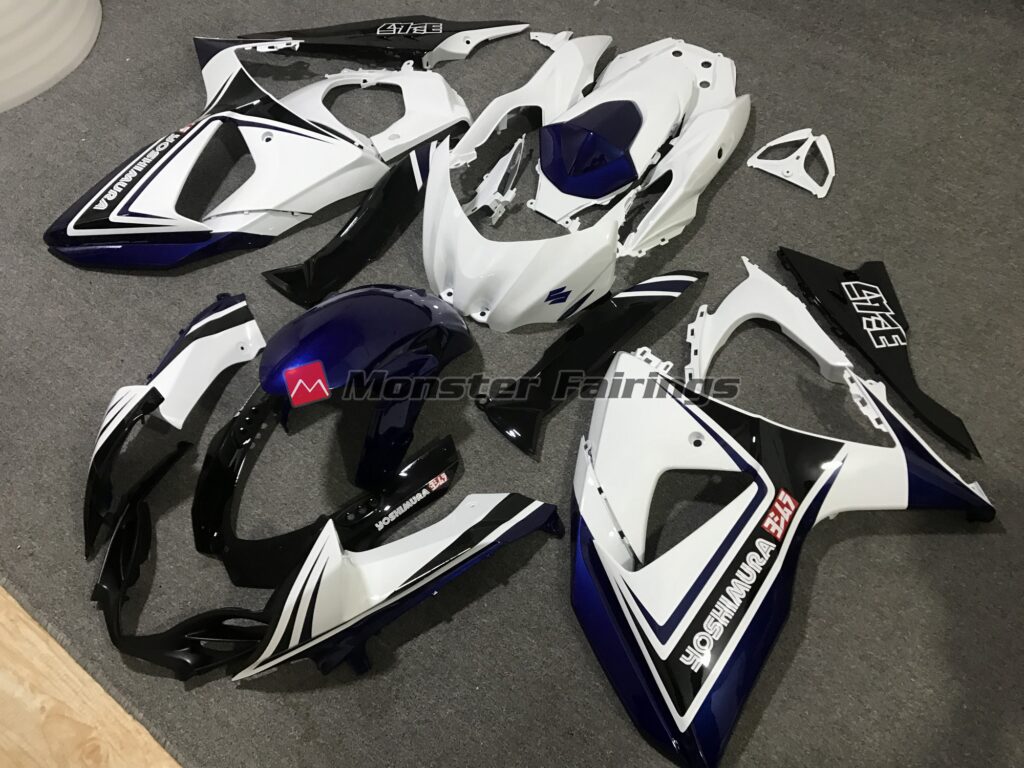 Blue Black and White ABS fairings for Suzuki GSXR 1000 2009 - 2016 - premium OEM fit kit by Monster Fairings