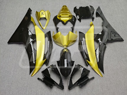 Yamaha R6 2008-2016 Gloss Black with Gold ABS Fairings | Monster Fairings
