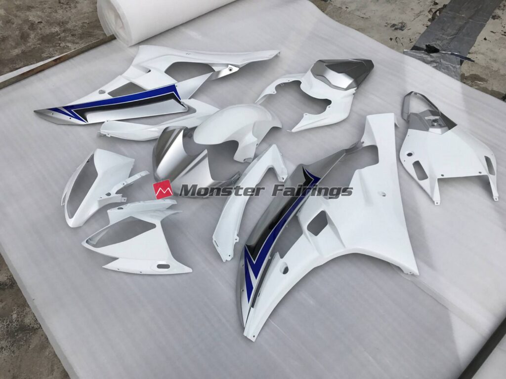 Silver and Blue ABS fairings for Yamaha R6 2006 - 2007 - premium OEM fit kit by Monster Fairings