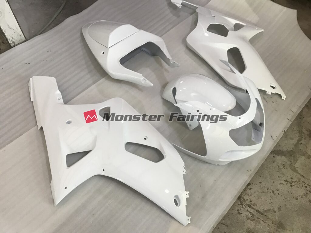 Suzuki GSXR custom ABS fairings 2001 - 2003 in White RS - durable replacement kit, Monster Fairings