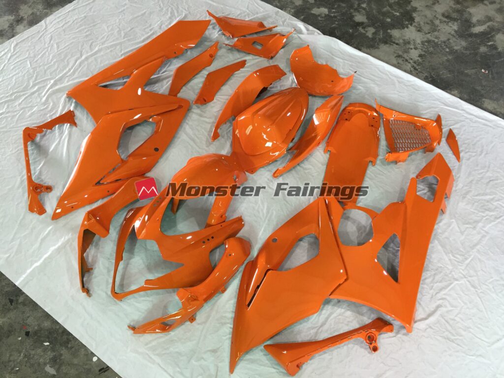 Suzuki GSXR custom ABS fairings 2005 - 2006 in Gloss Orange - durable replacement kit, Monster Fairings