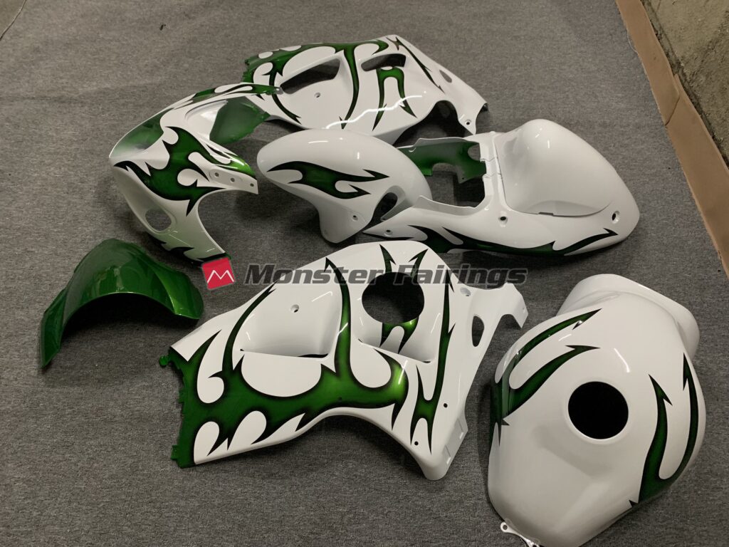 Green White ABS fairings for Suzuki GSXR1300 1997 - 2007 - premium OEM fit kit by Monster Fairings