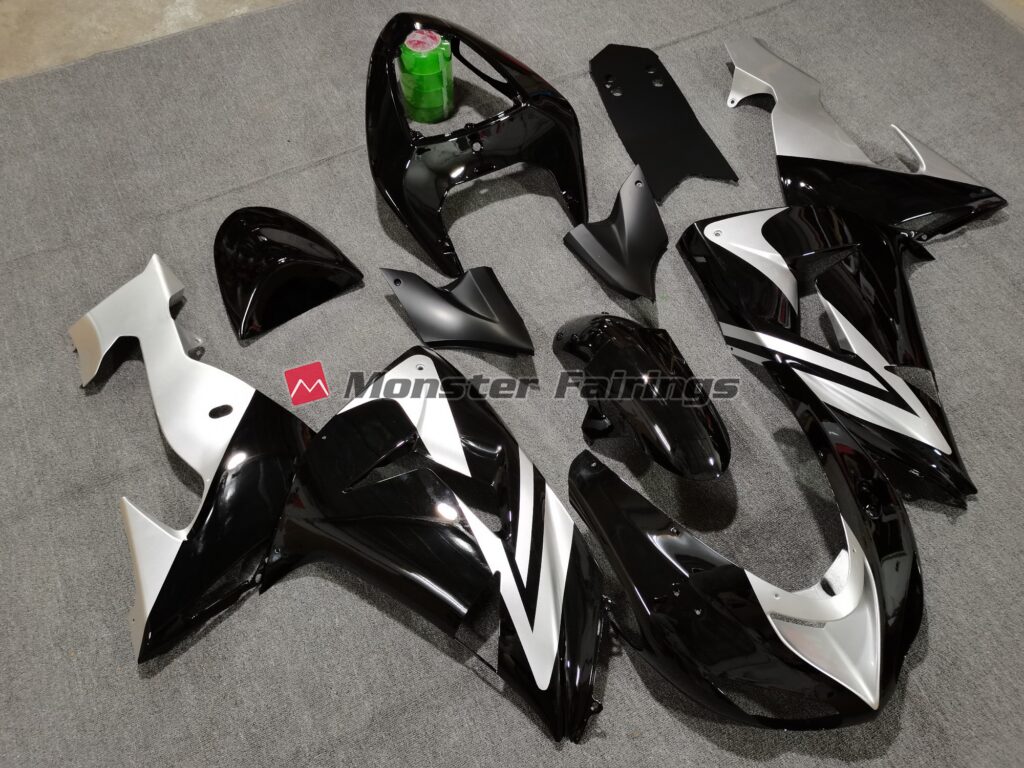 Black Silver ABS fairings for Kawasaki ZX10R 2006 - 2007 - premium OEM fit kit by Monster Fairings