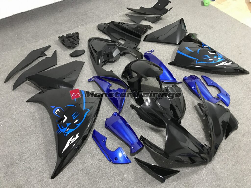 Yamaha R1 custom ABS fairings 2009 - 2011 in Blue Panther - durable replacement kit, Monster Fairings