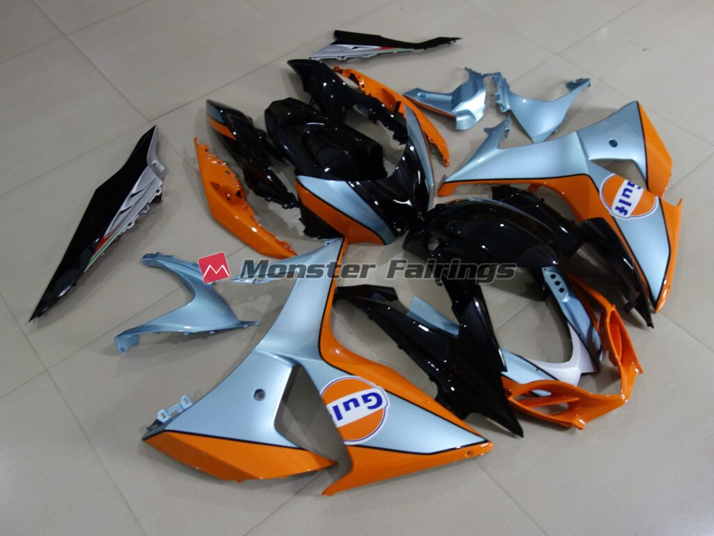Suzuki GSXR 1000 custom ABS fairings 2009 - 2016 in Gulf design - durable replacement kit, Monster Fairings