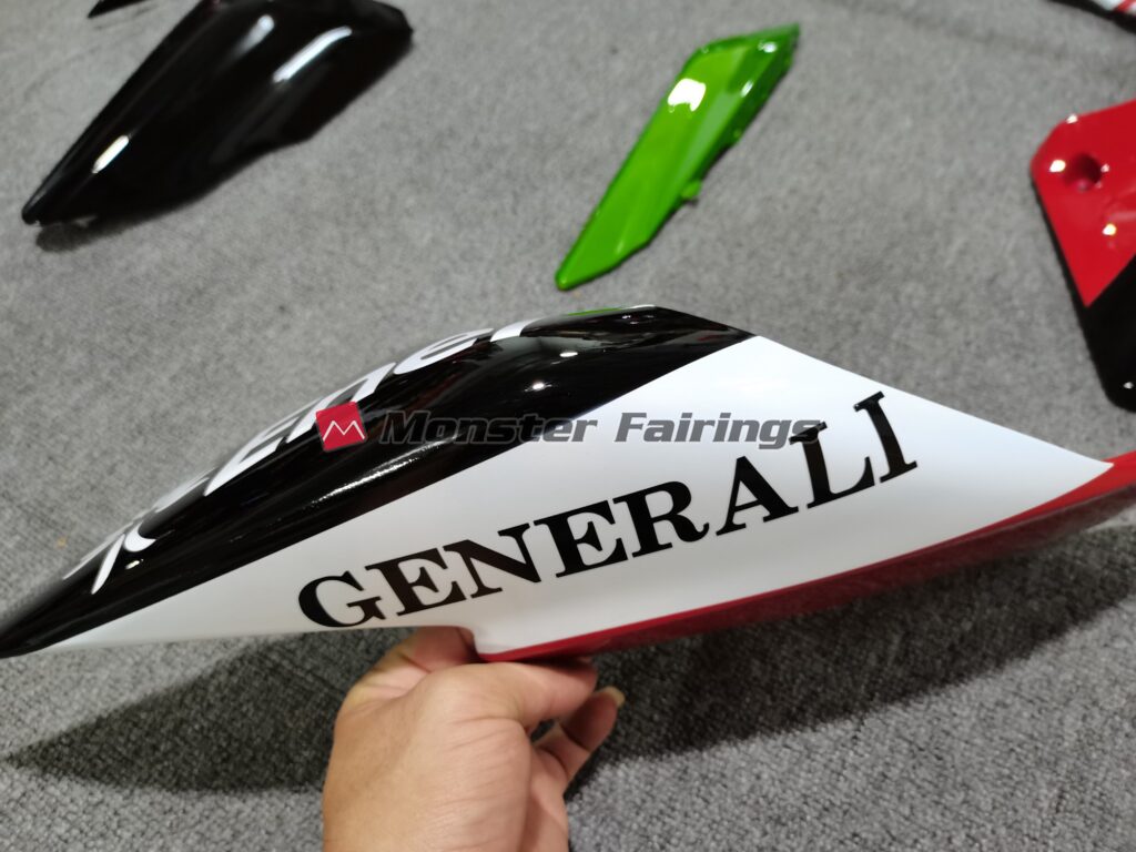Ducati 959 custom ABS fairings in Gloss White Red Black & Green - durable replacement kit, Monster Fairings