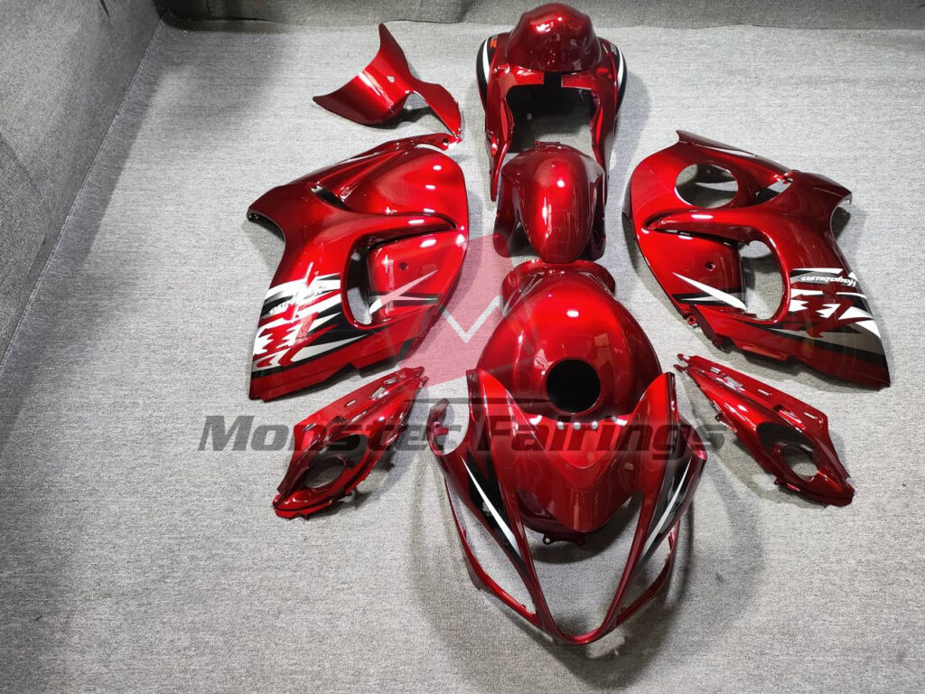Suzuki GSXR 1300 2008 - 2020 Bright Red ABS fairings - custom motorcycle bodywork kit by Monster Fairings