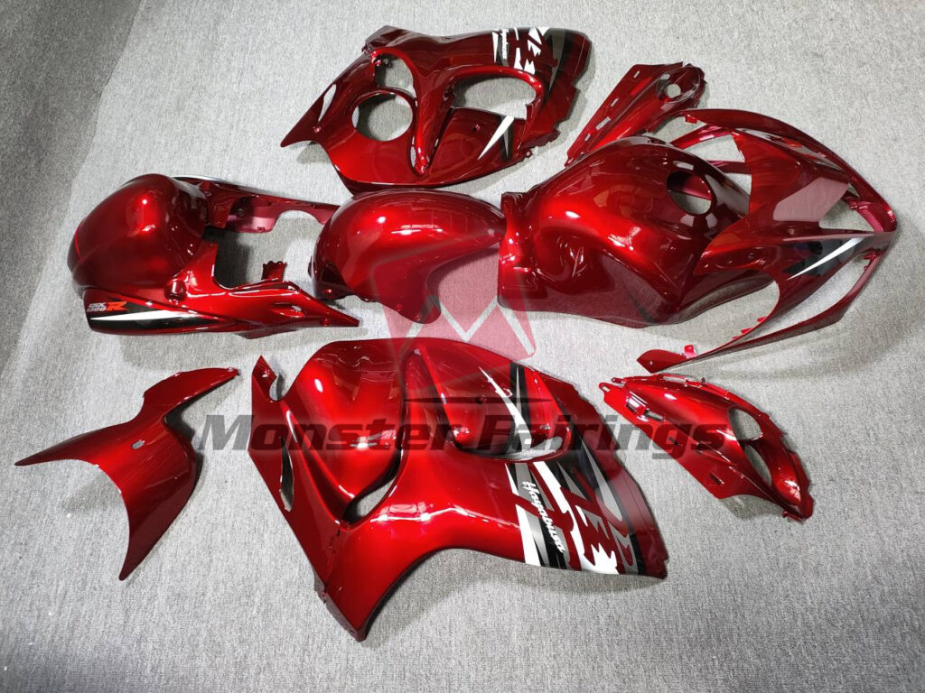 2008 - 2020 Suzuki GSXR 1300 Bright Red fairing set - ABS injection, custom painted by Monster Fairings