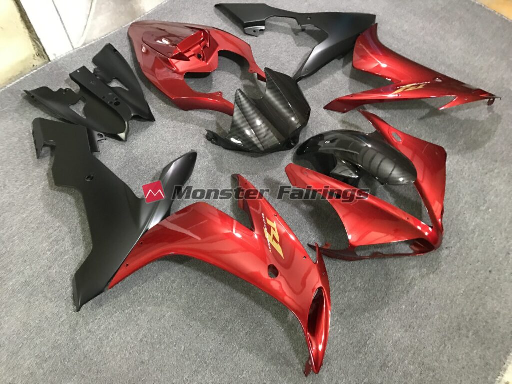 Maroon Red and Carbon Style ABS fairings for Yamaha R1 2004 - 2006 - premium OEM fit kit by Monster Fairings