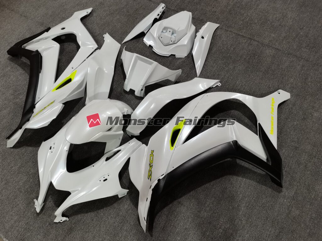 Deep Pearl White ABS fairings for Kawasaki ZX - 10R 2016 - 2020 - premium OEM fit kit by Monster Fairings