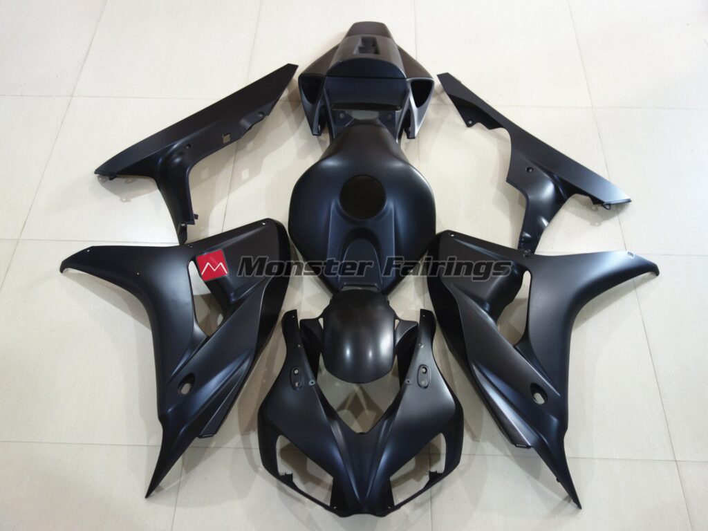 Honda CBR1000RR 2006 - 2007 Plain Matte Black ABS fairings - custom motorcycle bodywork kit by Monster Fairings