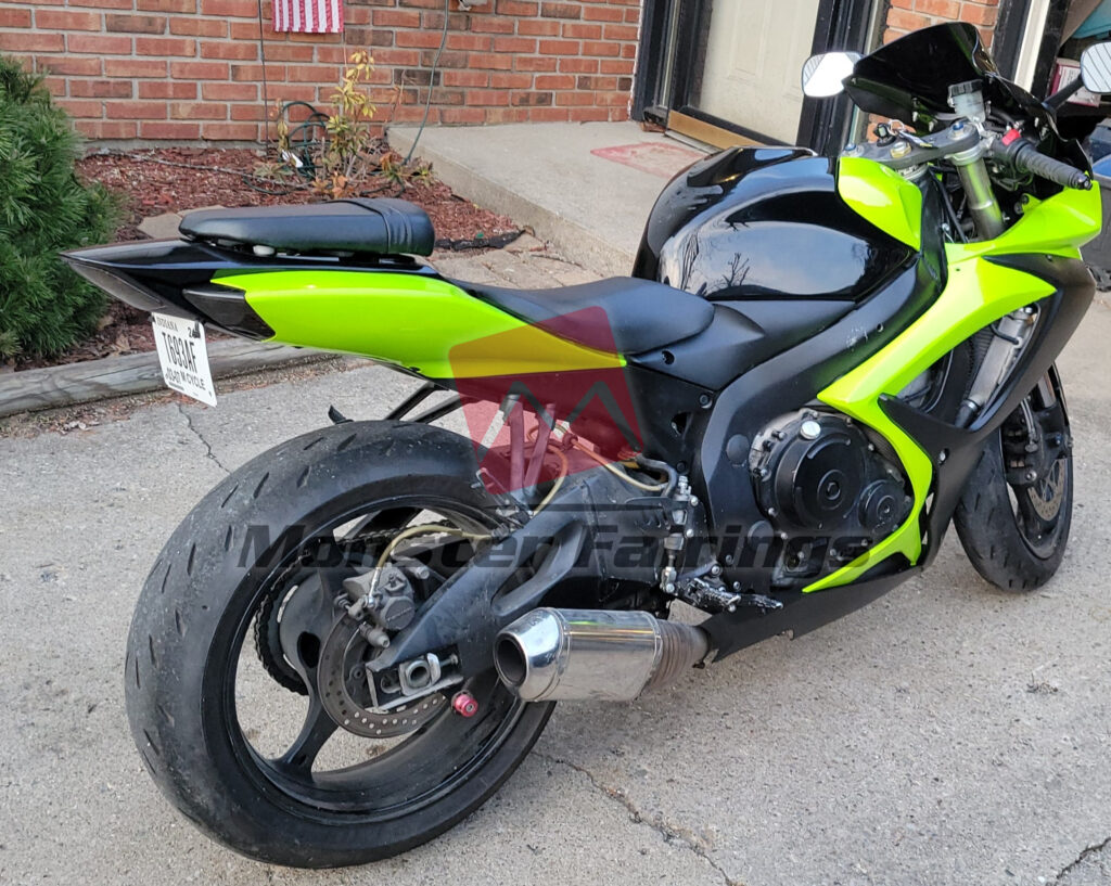 Monster Fairings ABS fairing kit for Suzuki GSXR 600 - 750 2006 - 2007 - Gloss Lime Green and Black, precise OEM fit