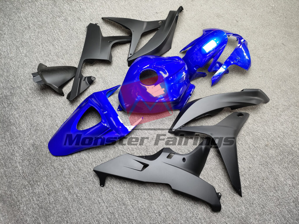 Honda CBR600RR custom ABS fairings 2007 - 2008 in Gloss Blue & Matte Black - durable replacement kit, Monster Fairings