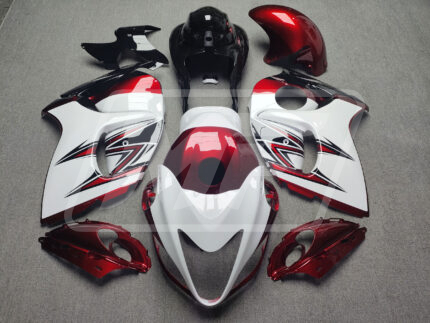 Suzuki GSXR 1300 2008-2020 Gloss Red & White ABS Fairings | Monster Fairings