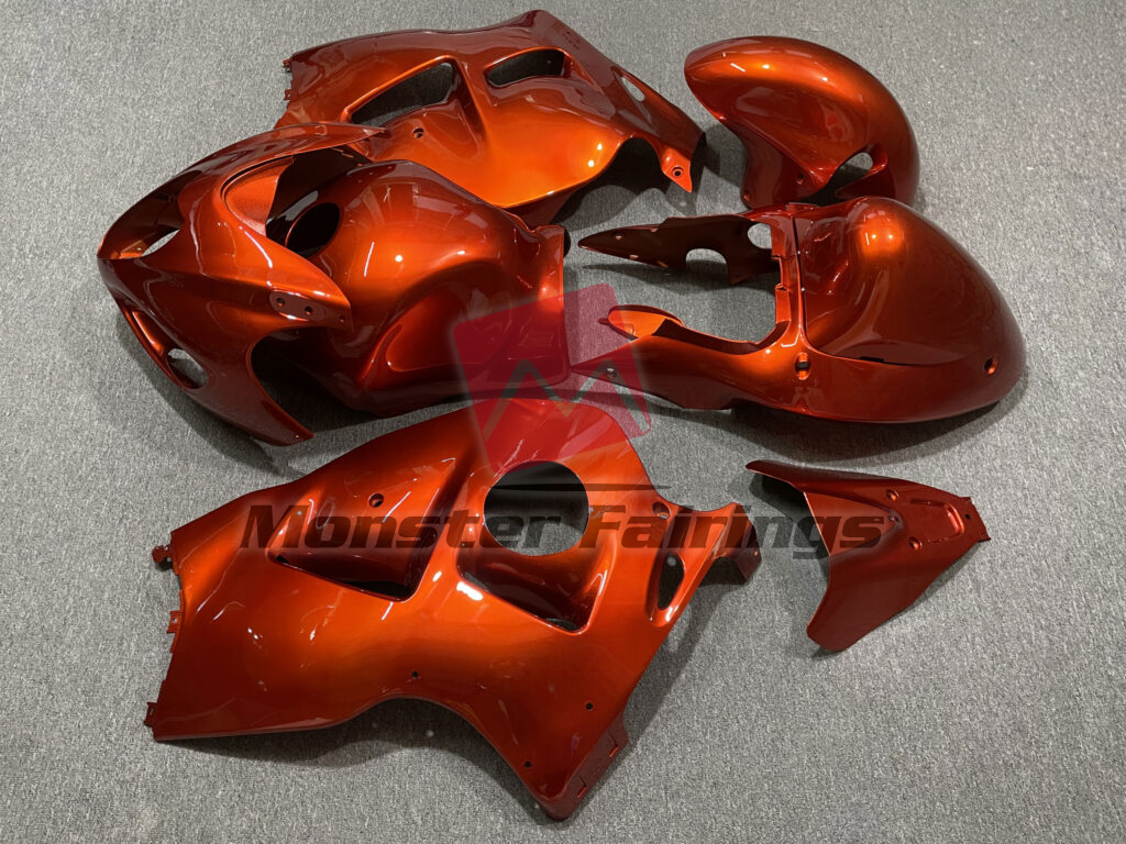 1997 - 2007 Suzuki GSXR 1300 Gloss Orange fairing set - ABS injection, custom painted by Monster Fairings