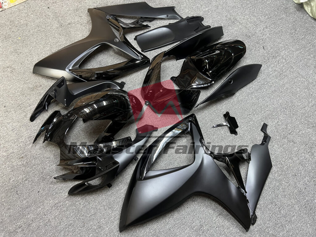 Suzuki GSXR 600 - 750 custom ABS fairings 2006 - 2007 in Gloss & and Matte Black - durable replacement kit, Monster Fairings