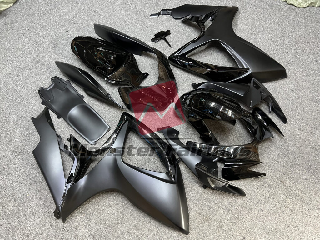 Gloss & Matte Black ABS fairings for Suzuki GSXR 600 - 750 2006 - 2007 - premium OEM fit kit by Monster Fairings