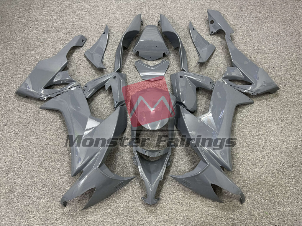 Kawasaki ZX10R 2008 - 2010 Gloss Nardo Gray ABS fairings - custom motorcycle bodywork kit by Monster Fairings