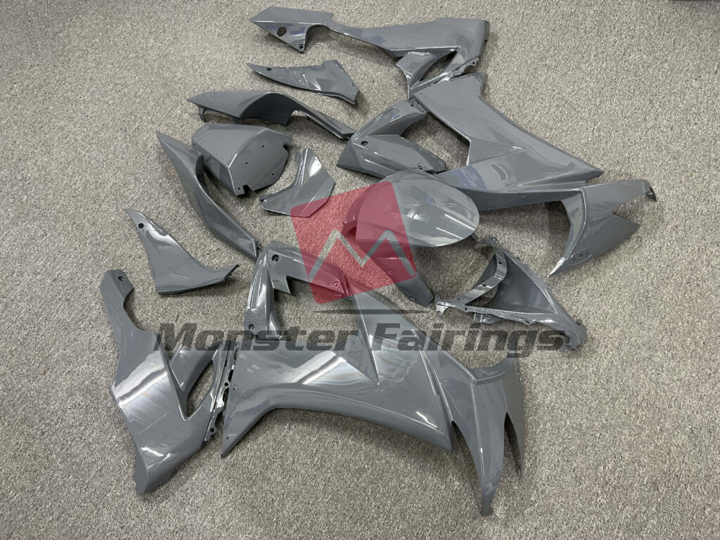 2008 - 2010 Kawasaki ZX10R Gloss Nardo Gray fairing set - ABS injection, custom painted by Monster Fairings