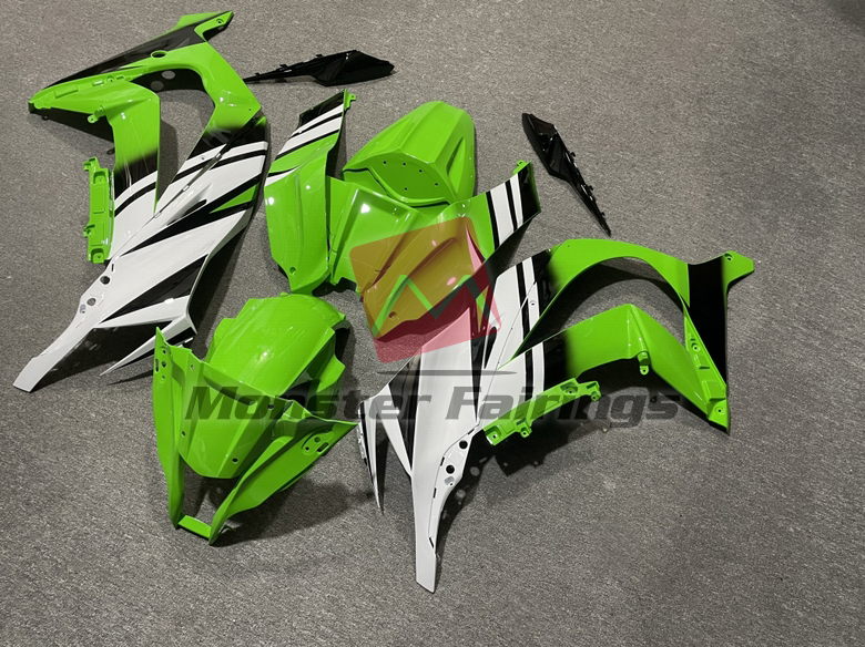Kawasaki ZX10R custom ABS fairings 2011 - 2015 in Gloss OEM Style Green - durable replacement kit, Monster Fairings