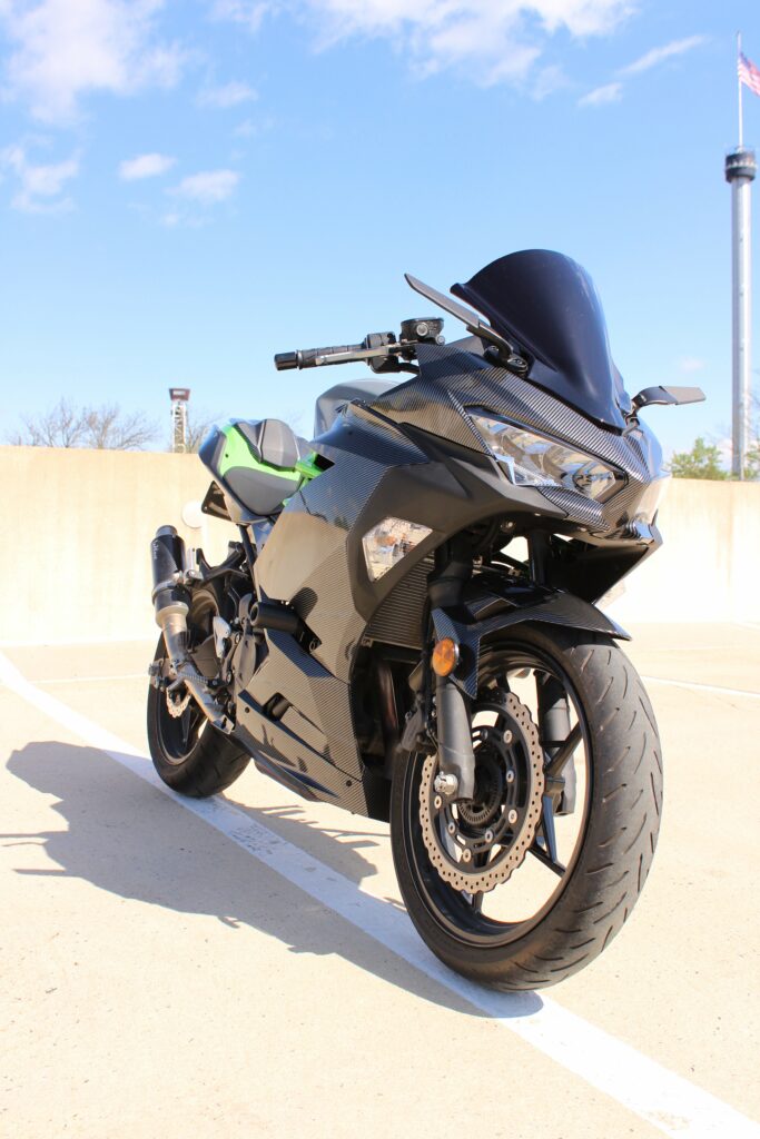 Monster Fairings ABS fairing kit for Kawasaki Ninja 400 2018 - 2024 - Gloss Carbon Fiber Style, precise OEM fit