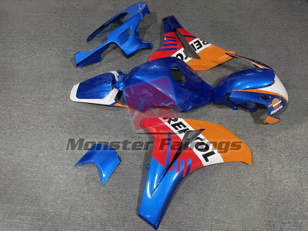 2008 - 2011 Honda CBR1000RR Pearl Blue Repsol Style fairing set - ABS injection, custom painted by Monster Fairings