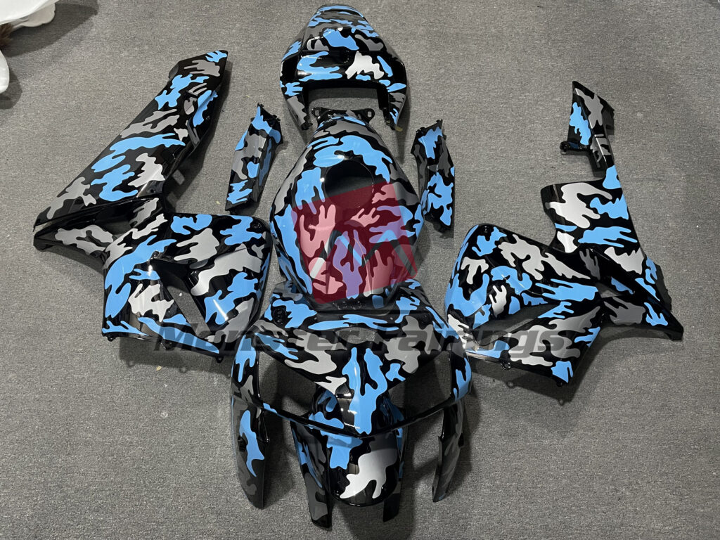 Honda CBR600RR 2005 - 2006 Gloss Light Blue Camo ABS fairings - custom motorcycle bodywork kit by Monster Fairings