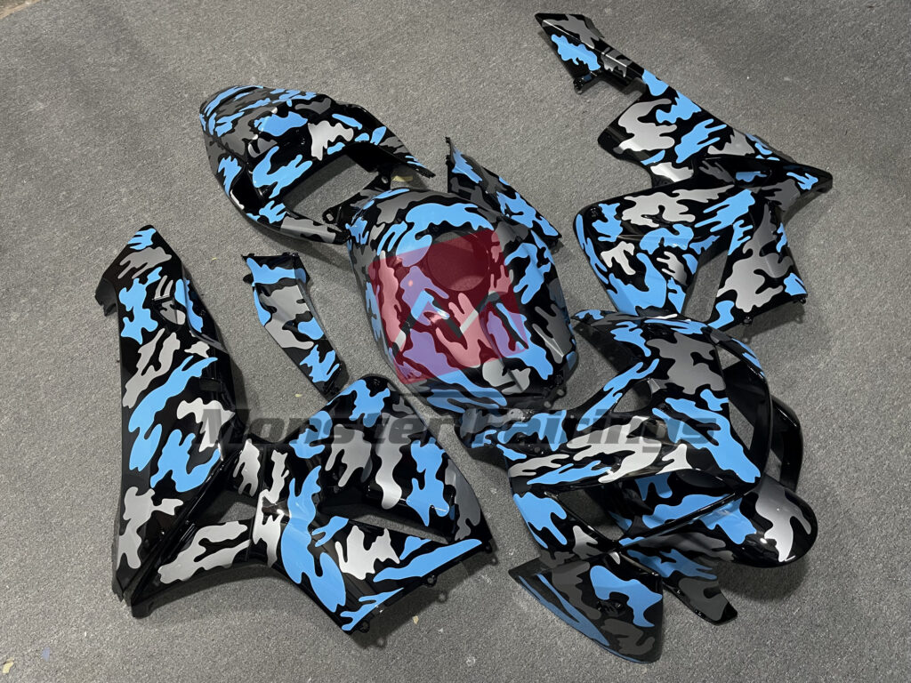 Gloss Light Blue Camo ABS fairings for Honda CBR600RR 2005 - 2006 - premium OEM fit kit by Monster Fairings