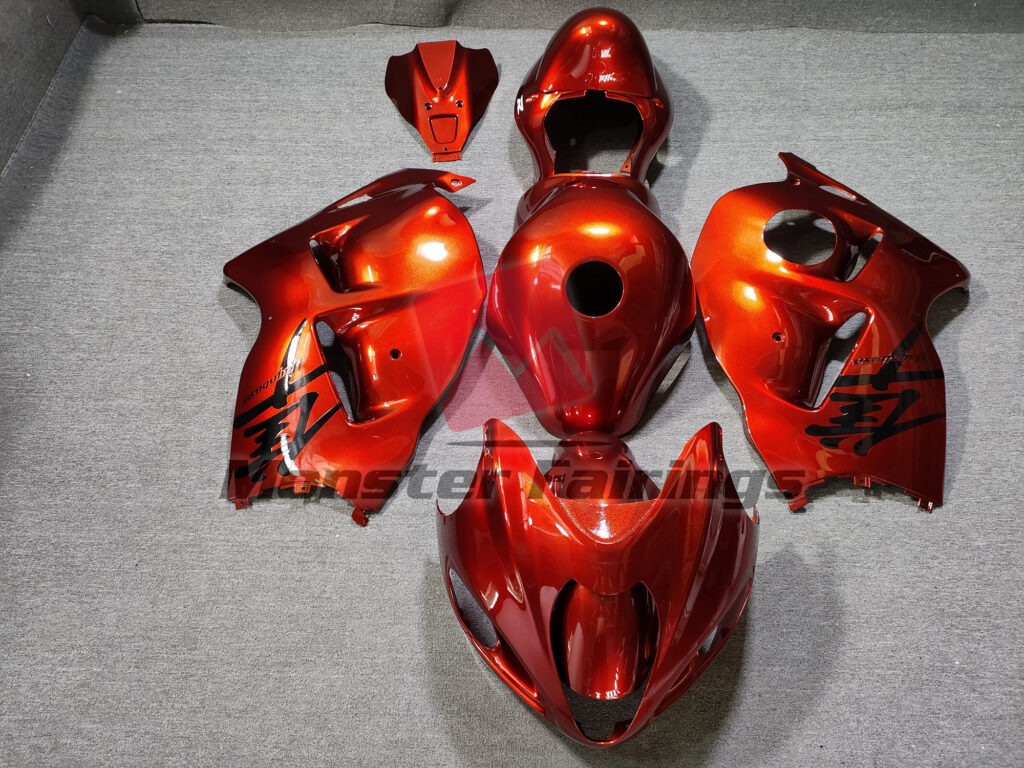 Suzuki GSXR 1300 1997 - 2007 Vibrant Gloss Orange ABS fairings - custom motorcycle bodywork kit by Monster Fairings