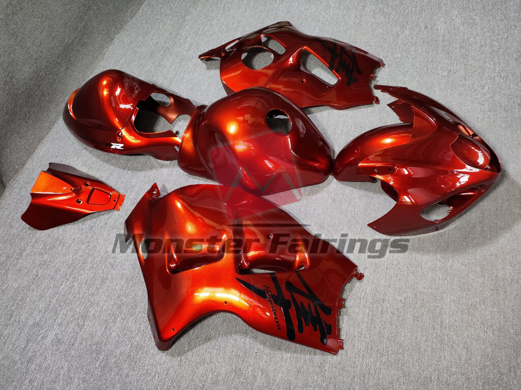 1997 - 2007 Suzuki GSXR 1300 Vibrant Gloss Orange fairing set - ABS injection, custom painted by Monster Fairings