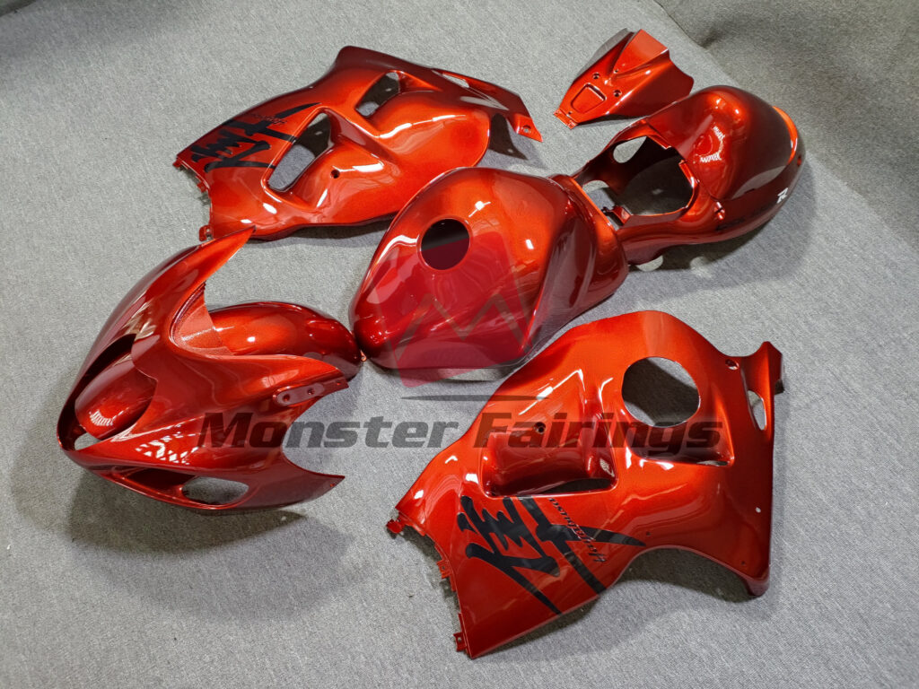 Suzuki GSXR 1300 custom ABS fairings 1997 - 2007 in Vibrant Gloss Orange - durable replacement kit, Monster Fairings