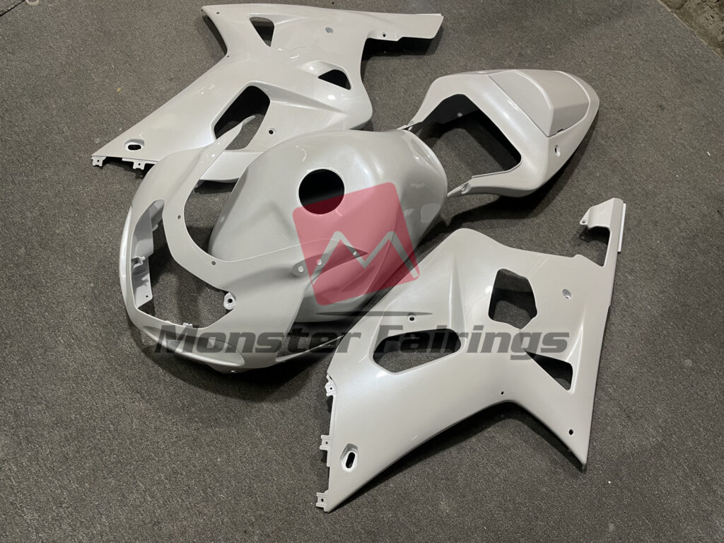 Pearl White ABS fairings for Suzuki GSXR 600 - 750 2001 - 2003 - premium OEM fit kit by Monster Fairings