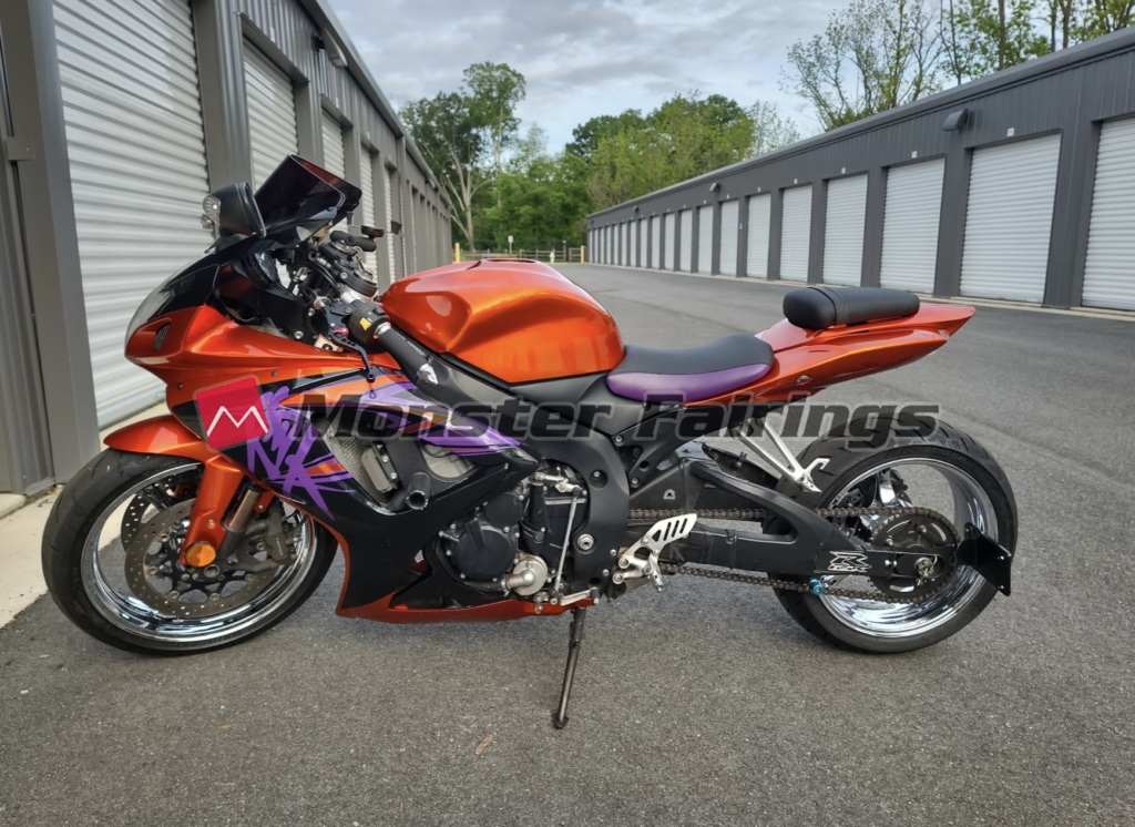 Monster Fairings ABS fairing kit for Suzuki GSXR 600 - 750 2006 - 2007 - Gloss Vibrant Orange with Black, precise OEM fit