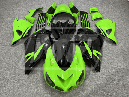 Kawasaki ZX14R 2006-2011 Bright Green with Black ABS Fairings | Monster Fairings