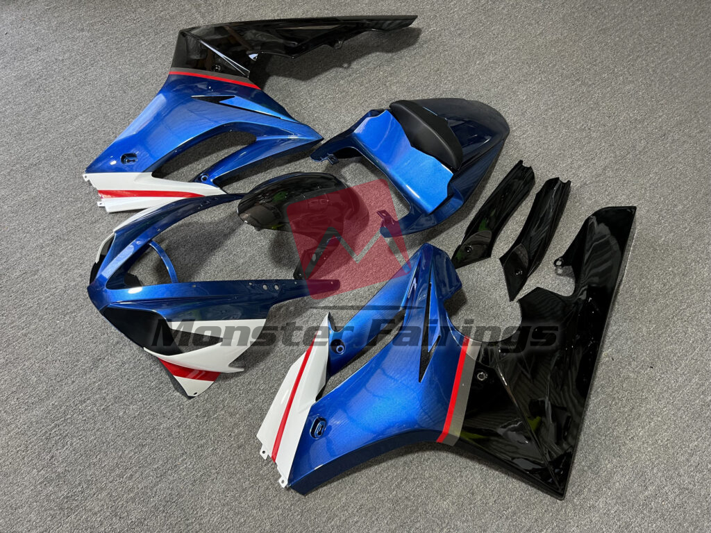 Gloss Blue & Black and White ABS fairings for Triumph Daytona 675 2006 - 2008 - premium OEM fit kit by Monster Fairings