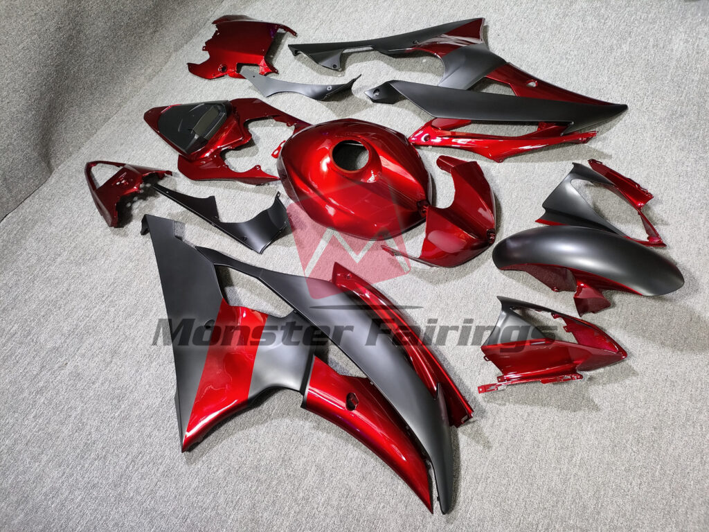 Gloss Red & Matte Black ABS fairings for Yamaha R6 2008 - 2016 - premium OEM fit kit by Monster Fairings