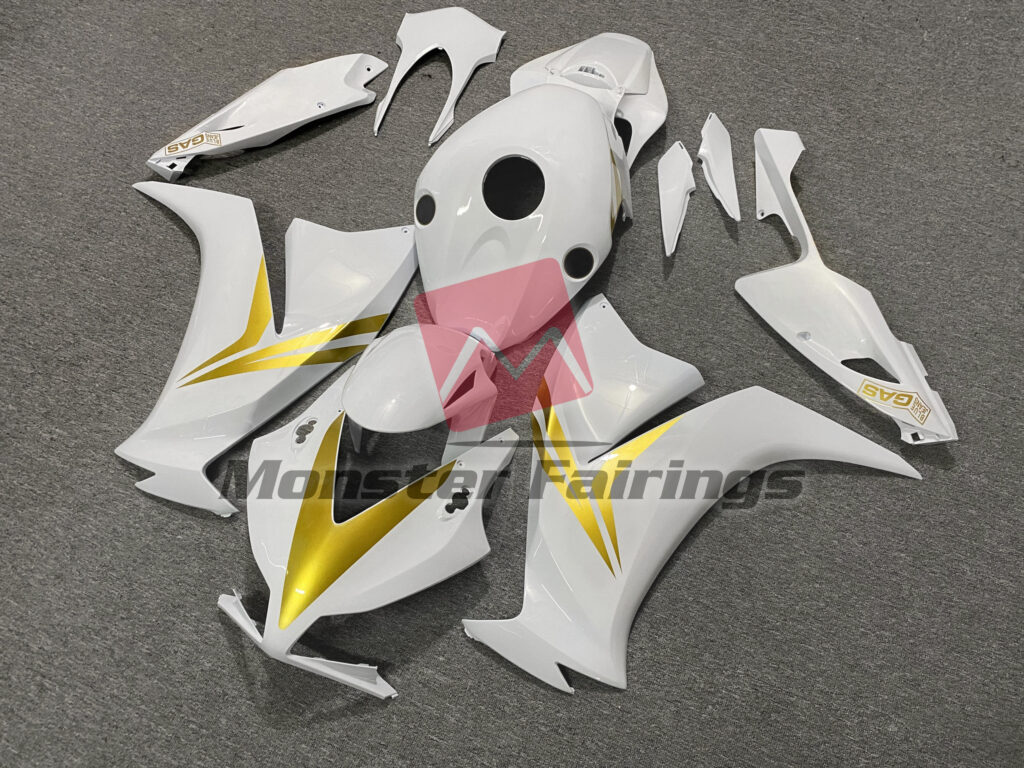 Gloss White and Gold ABS fairings for Honda CBR1000RR 2012 - 2016 - premium OEM fit kit by Monster Fairings