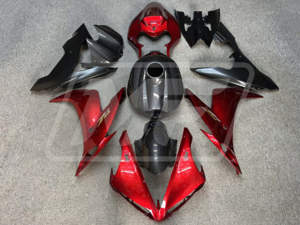 Yamaha R1 2004-2006 Maroon Red and Carbon Style ABS Fairings | Monster Fairings
